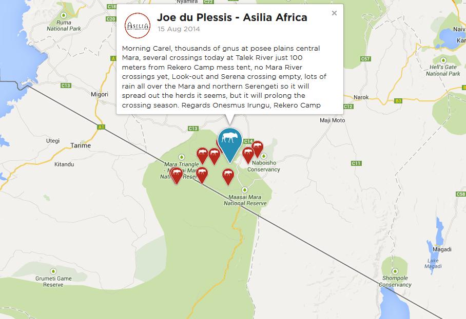 HerdTracker – Live map of Africa’s great wildebeest migration 2014/2015